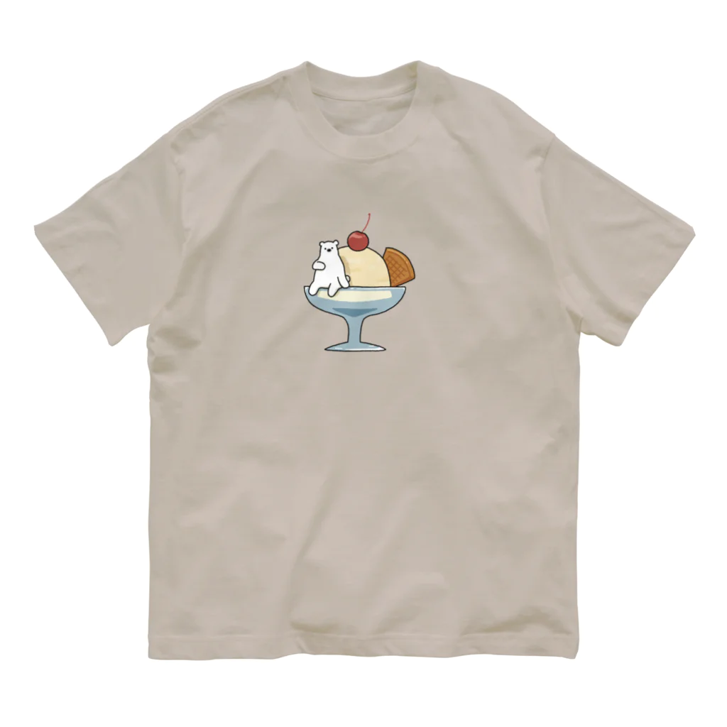 ホーリーモーリーギャラリーのバニラアイスが好きなしろくまくん オーガニックコットンTシャツ