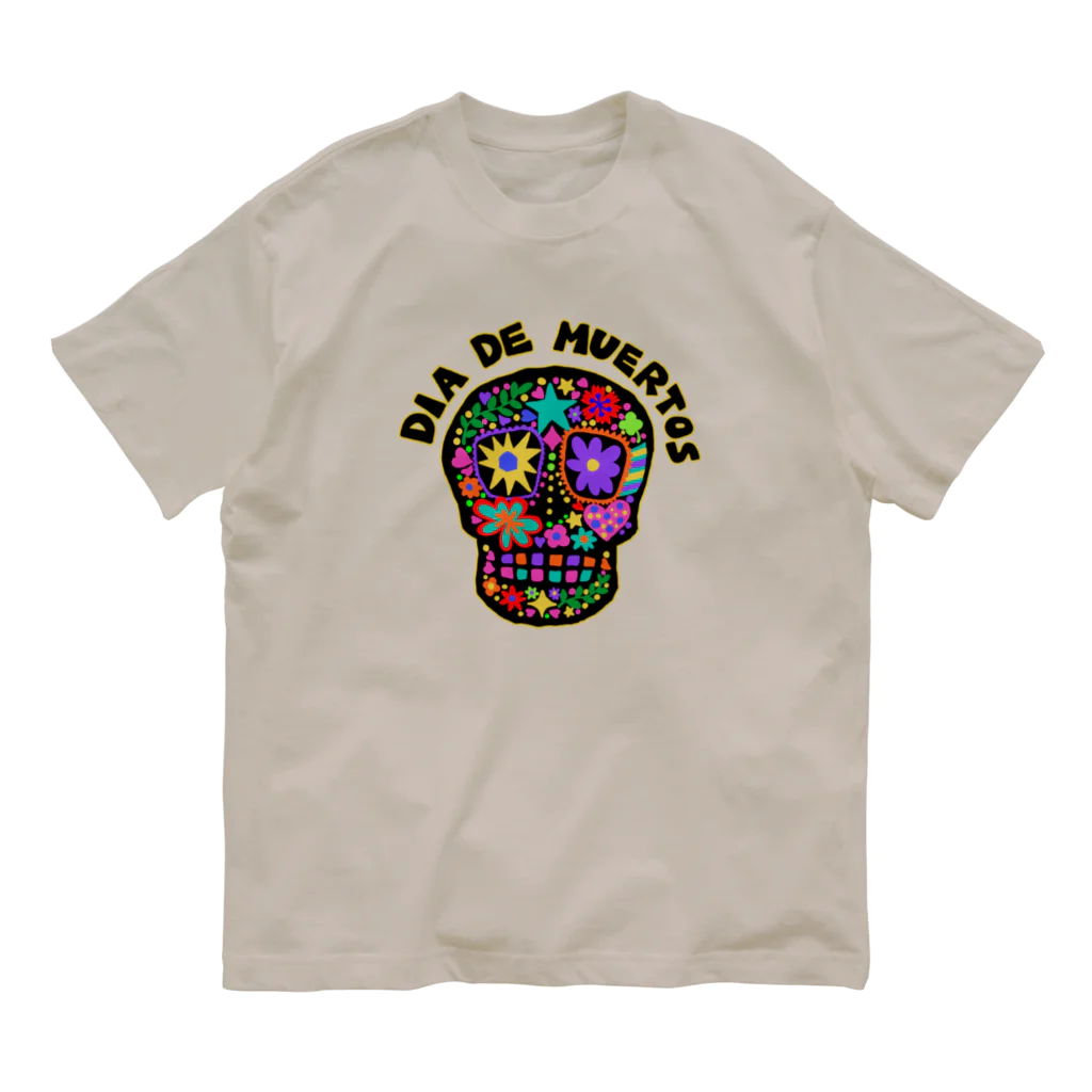 sandy-mのメキシコ風ドクロ Dia de muertos オーガニックコットンTシャツ