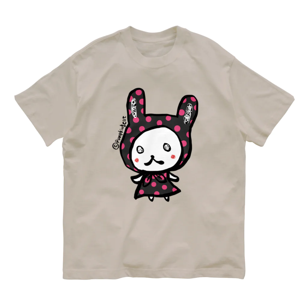 ☆pumpking cat☆のドットほっかむり_usugi オーガニックコットンTシャツ