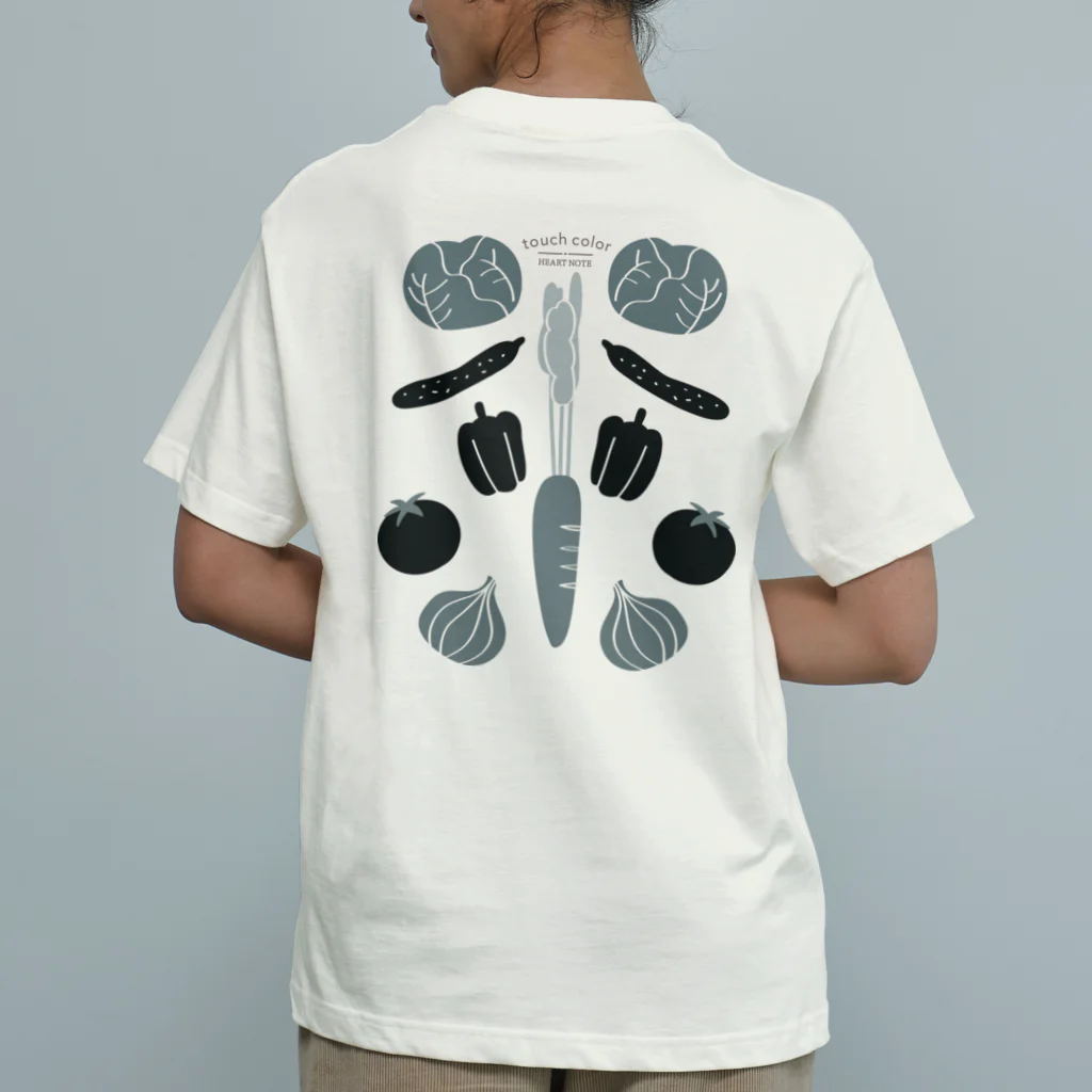 たっちからぁショップのなでなで野菜モノトーン Organic Cotton T-Shirt