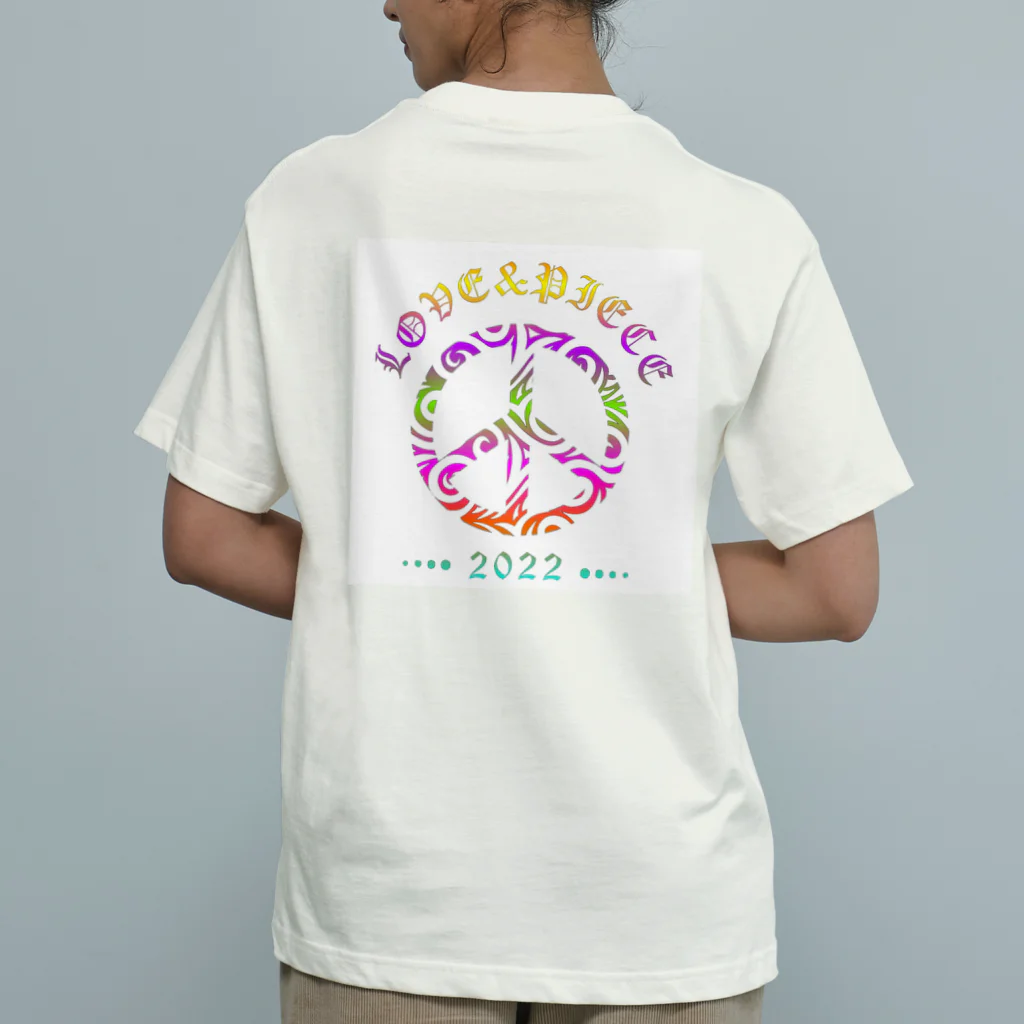 薈.collectionのLove＆peaceシリーズRainbowcolorバージョン オーガニックコットンTシャツ