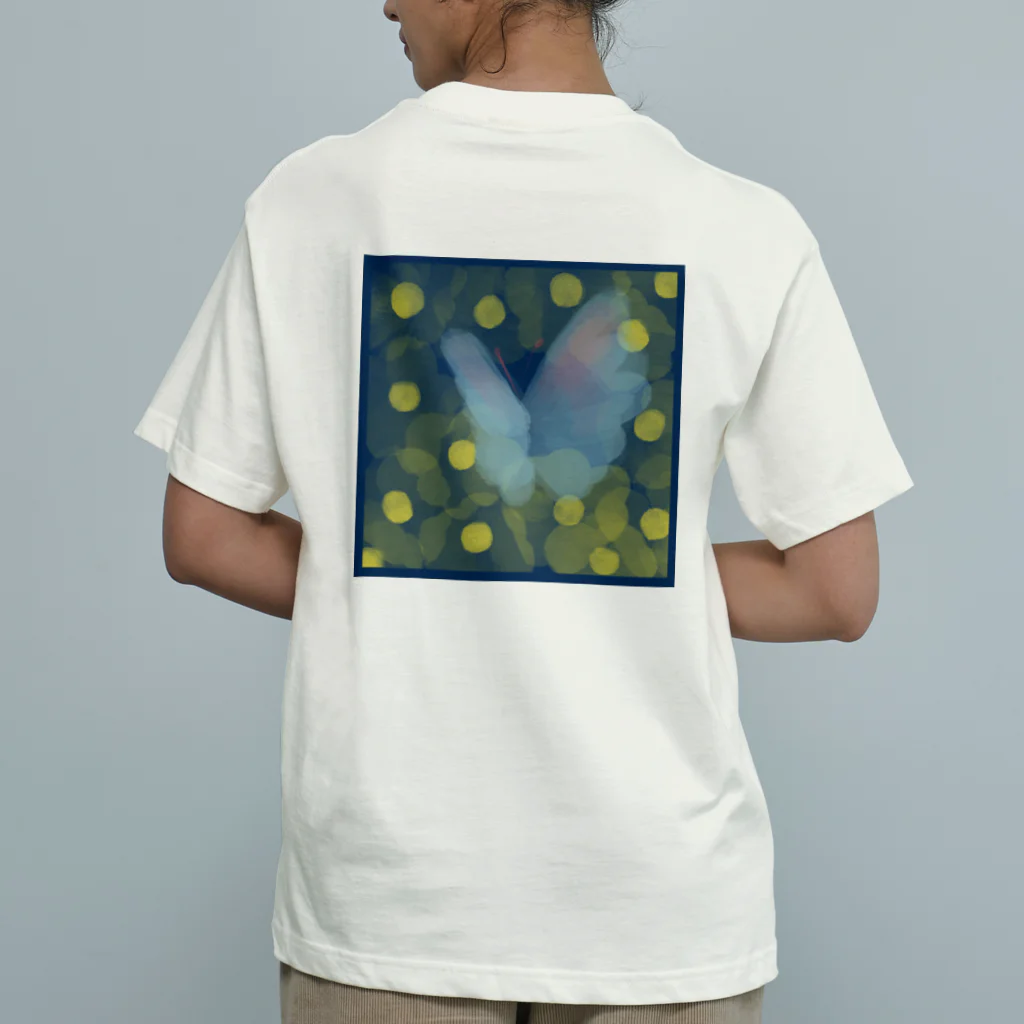 おばけちゃんの花と蝶々 オーガニックコットンTシャツ