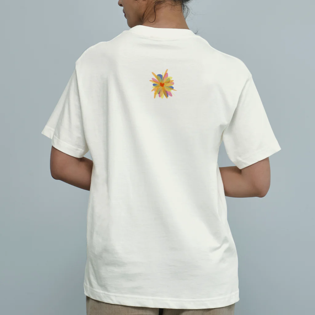 nomumyのカラフルなお花 オーガニックコットンTシャツ