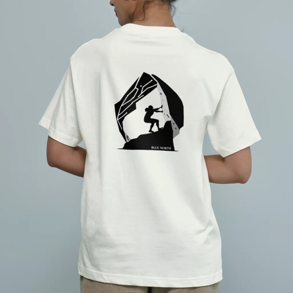 aokitaの【BLUE NORTH】ボルダリングシルエットアート Organic Cotton T-Shirt