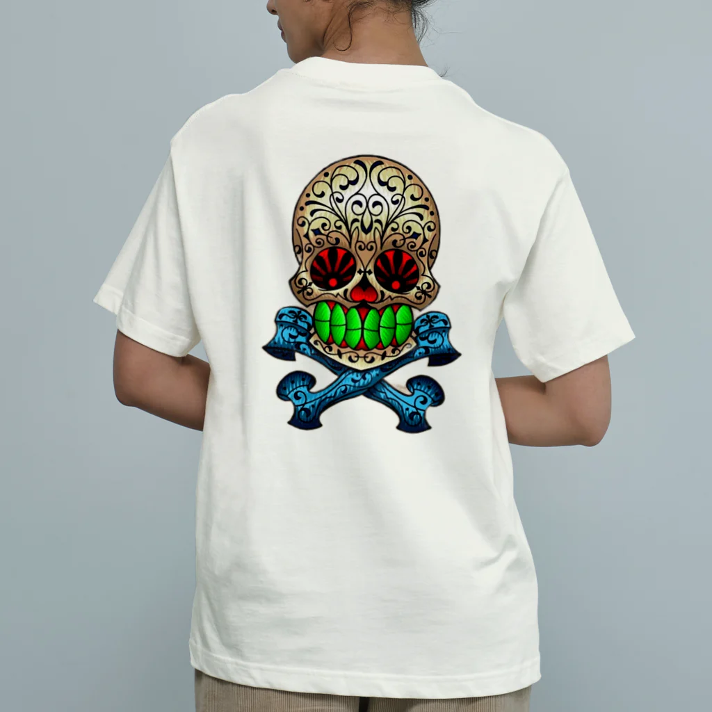 Hinakagoのメキシカンスカル オーガニックコットンTシャツ