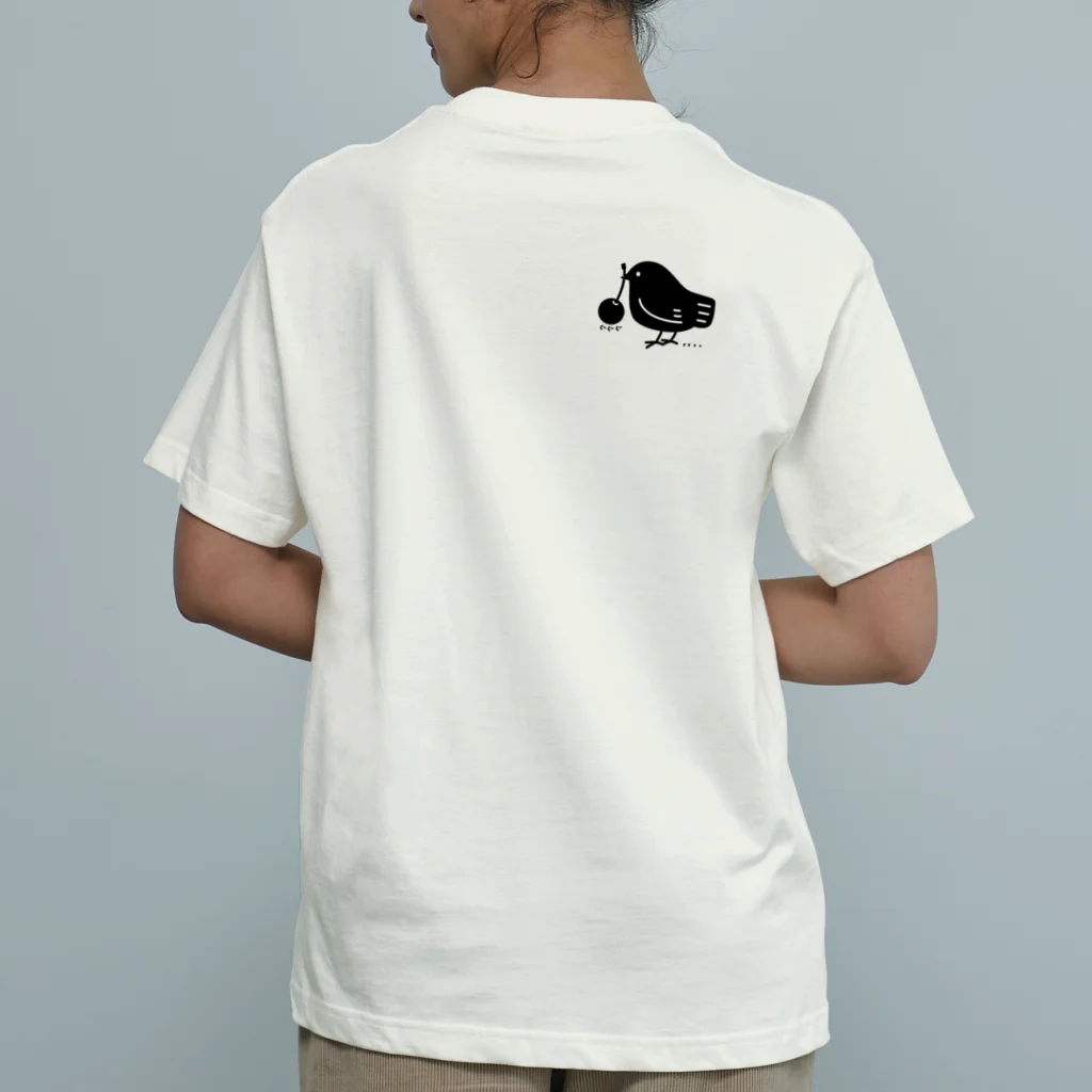 イラスト MONYAAT のワンポイント　みつぐとり Organic Cotton T-Shirt