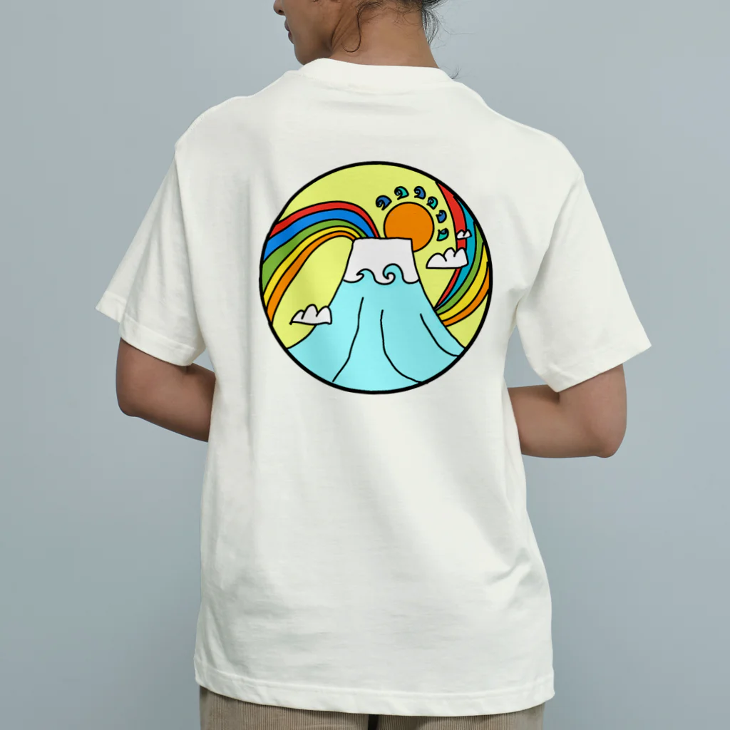 aloha_world_in_circleのjapan mount Fuji rainbow オーガニックコットンTシャツ