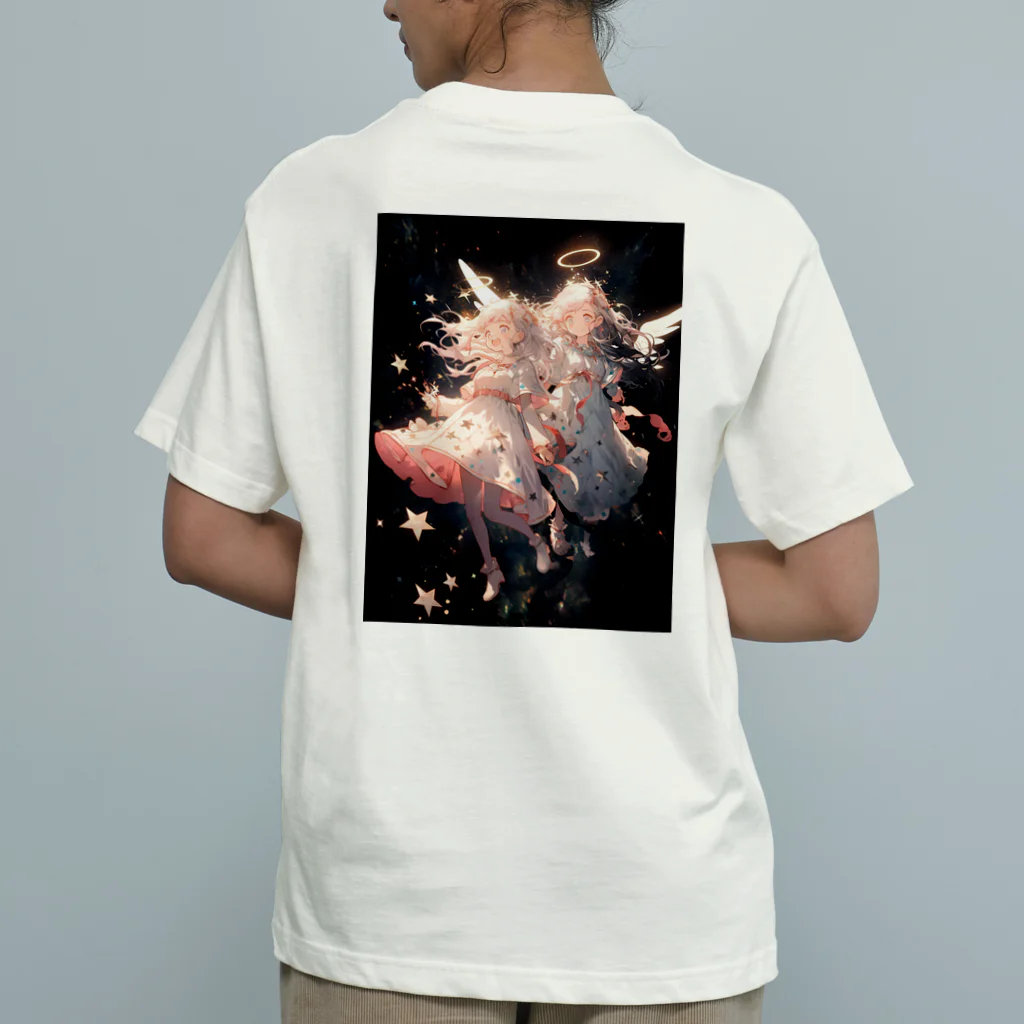 AQUAMETAVERSEのワクワクしながら宇宙の外に旅立つ天使たち アメジスト 2846 Organic Cotton T-Shirt