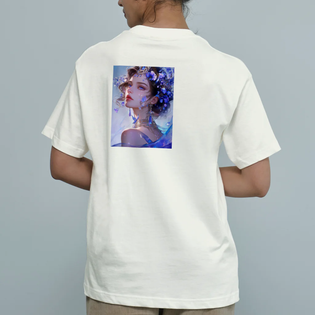 AQUAMETAVERSEのブルーの宝石を身につけて　ラフルール　1859 Organic Cotton T-Shirt