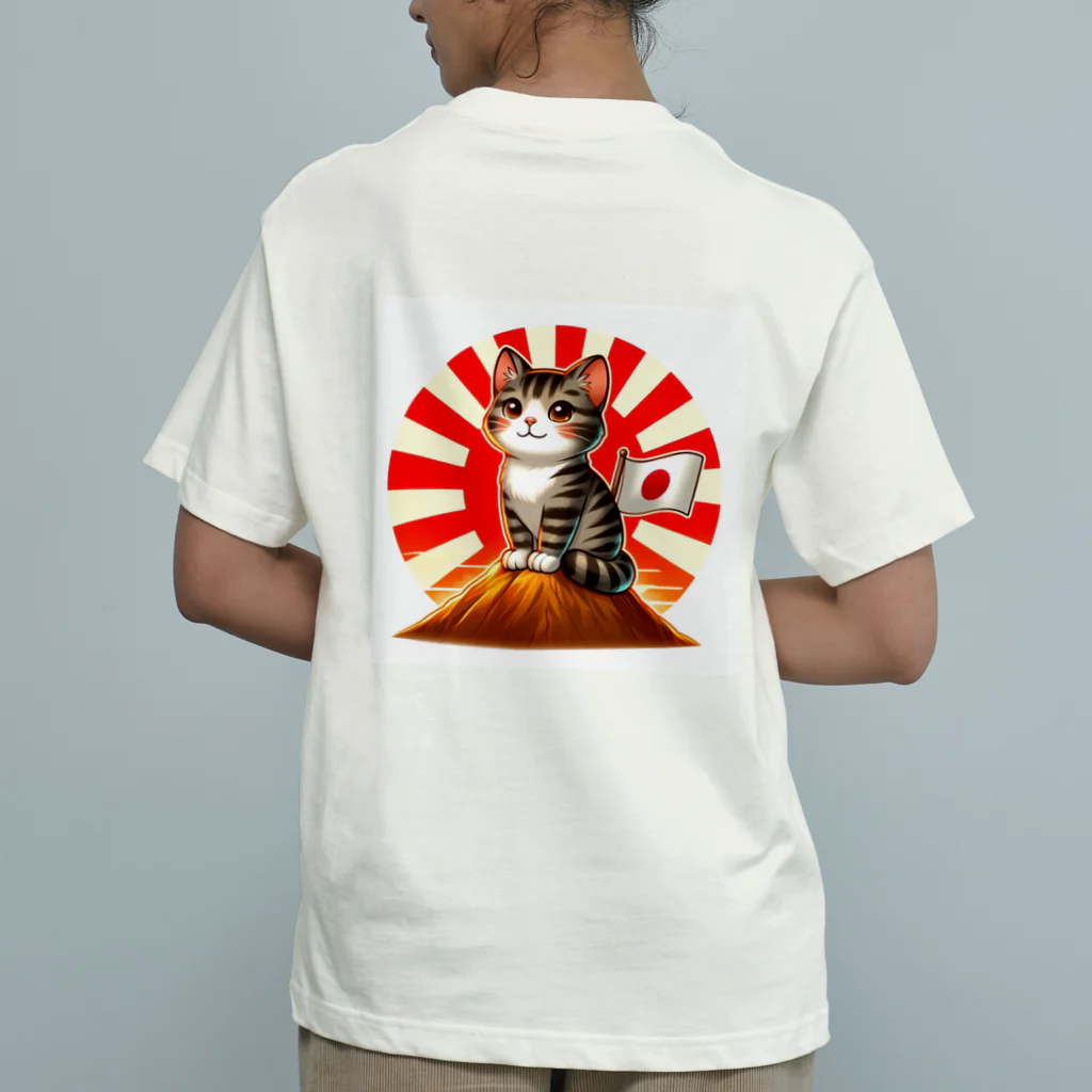 hikotakuの日本が大好きな猫 オーガニックコットンTシャツ