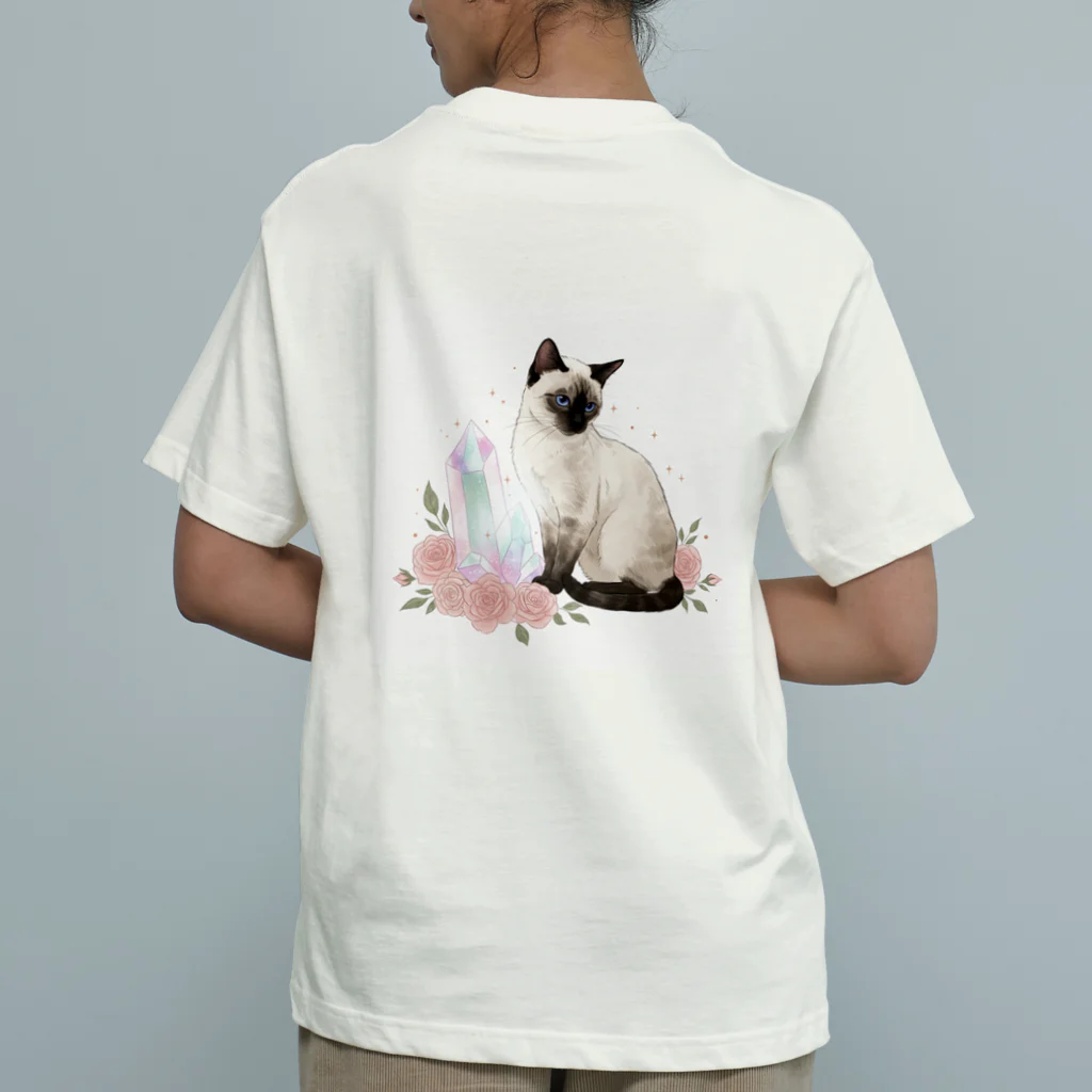 オレはニャン蔵の猫と石。ときどき薔薇。② Organic Cotton T-Shirt