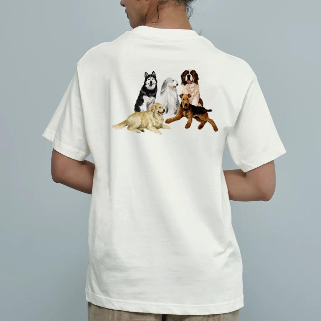 OOKIIINUの大きい犬たち オーガニックコットンTシャツ