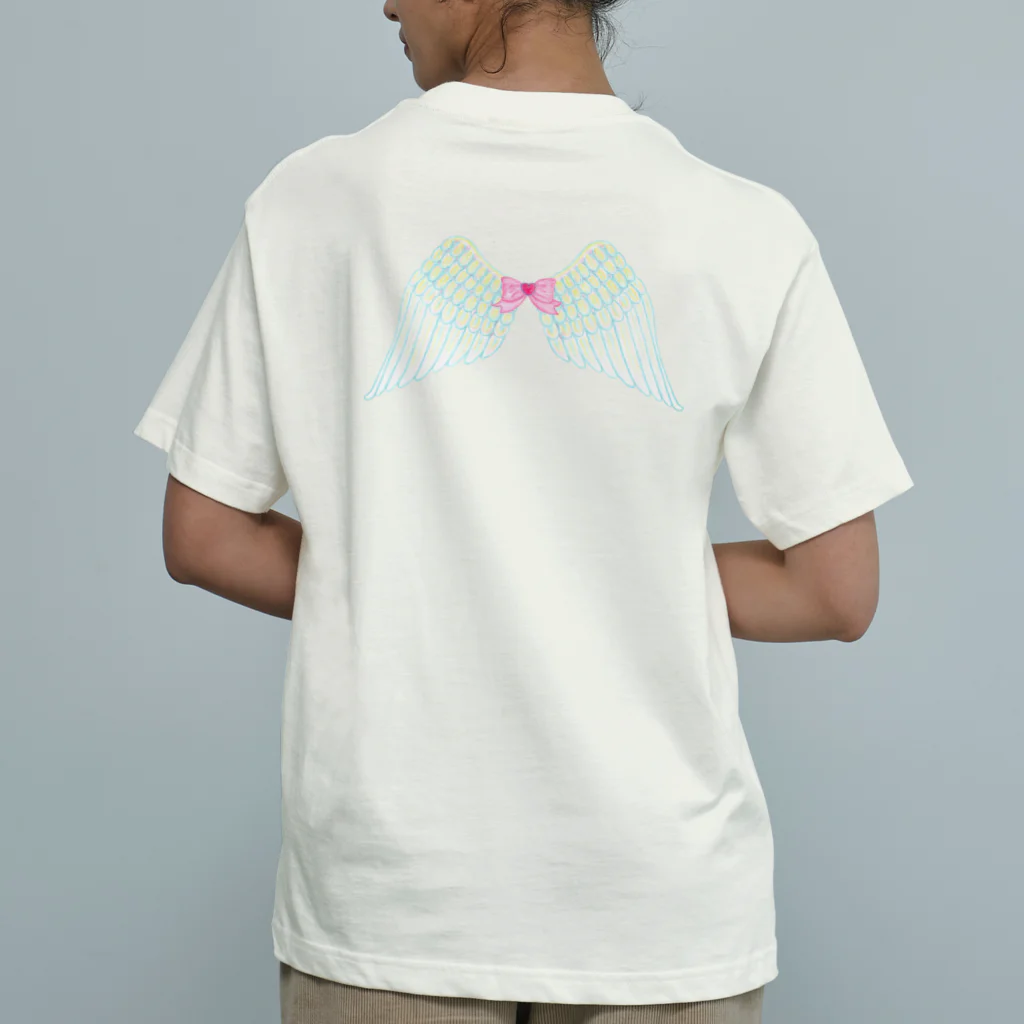 メルティカポエミュウのみーしゅか(せなかに天使の羽) オーガニックコットンTシャツ