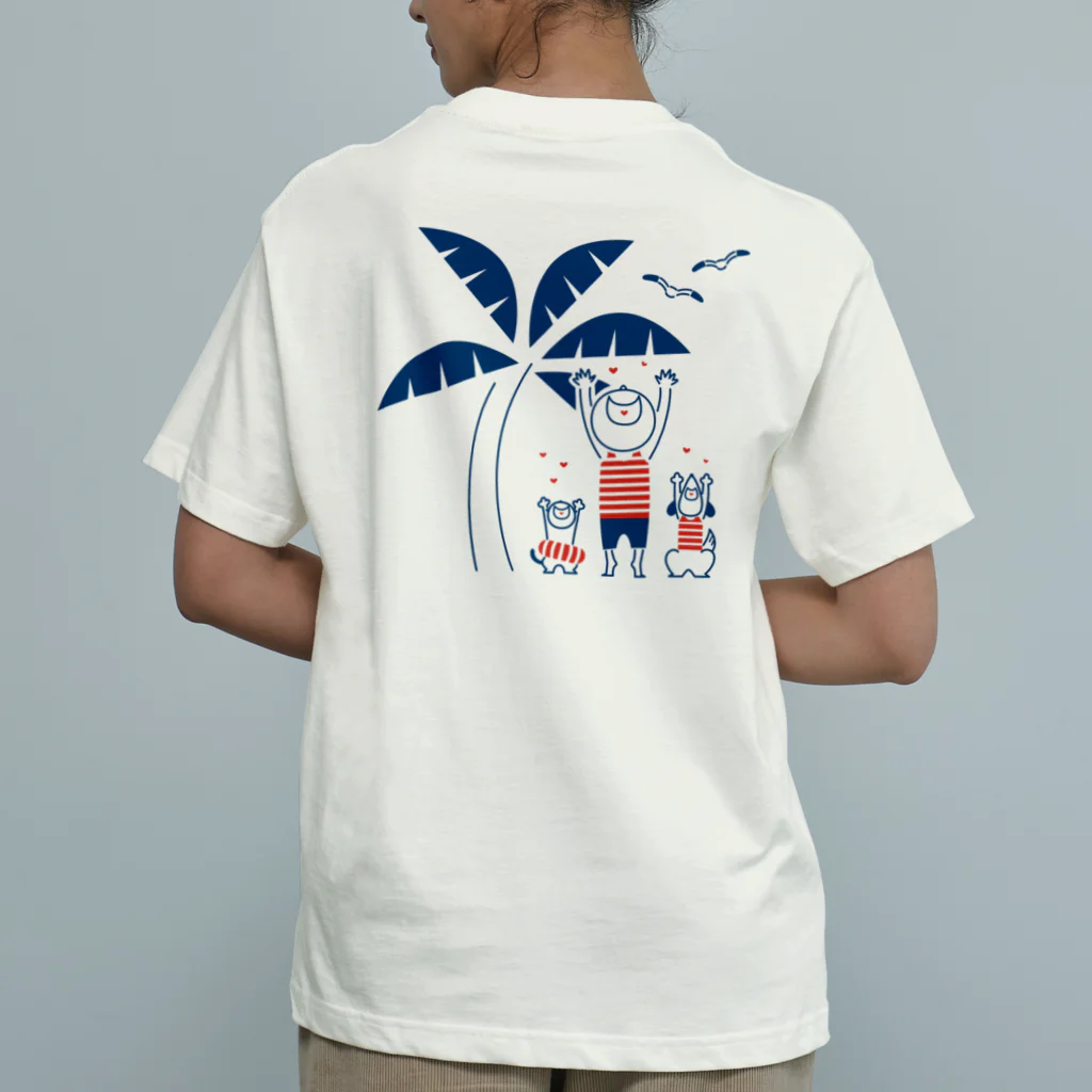 8anna storeのHAPPY HAPPY HAPPY！上を向いて笑おう！夏の裏表バージョン Organic Cotton T-Shirt