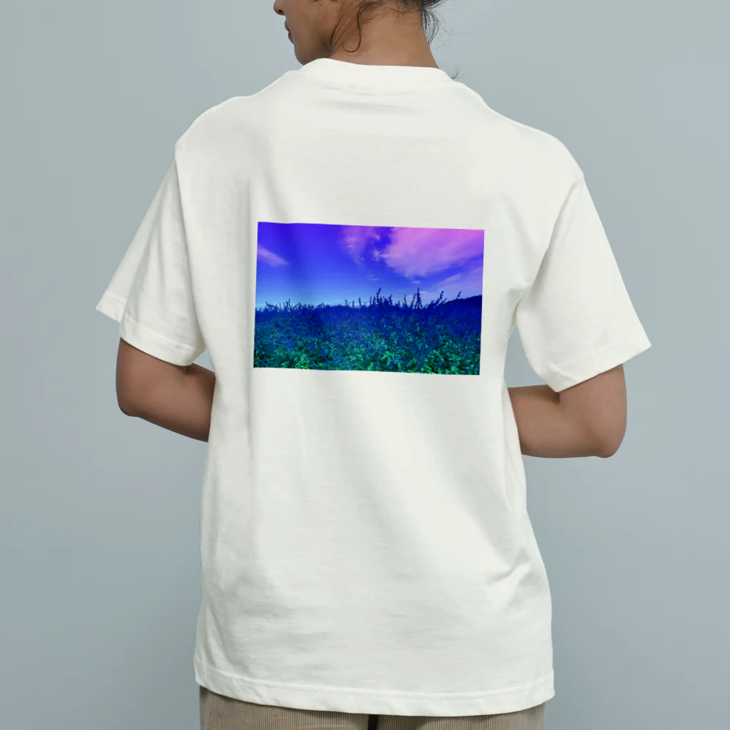 Syukisyukiの青い花畑 Organic Cotton T-Shirt