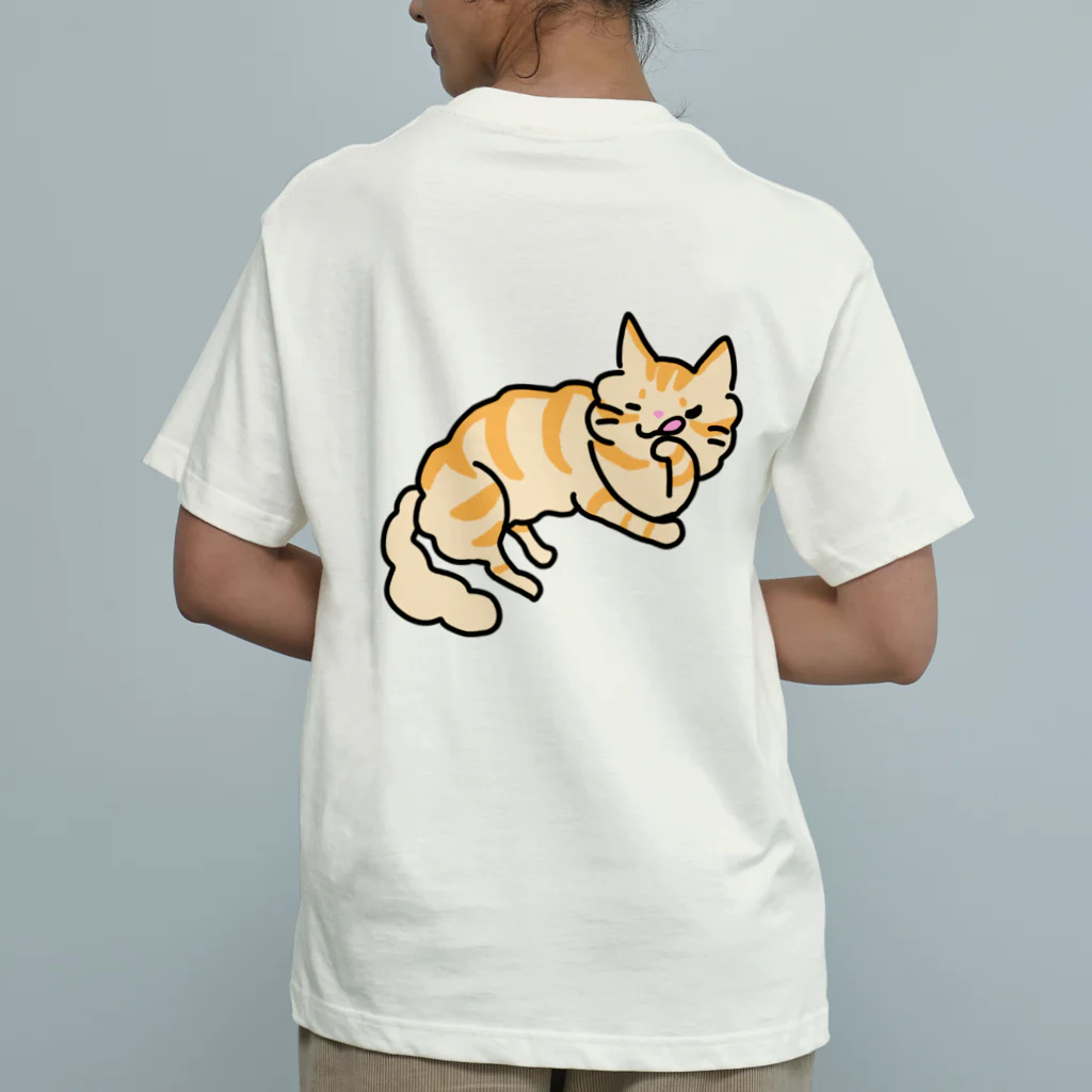 動物ガラス絵描きをしてる人のお店のぽっちゃり系ペロりネコさん Organic Cotton T-Shirt