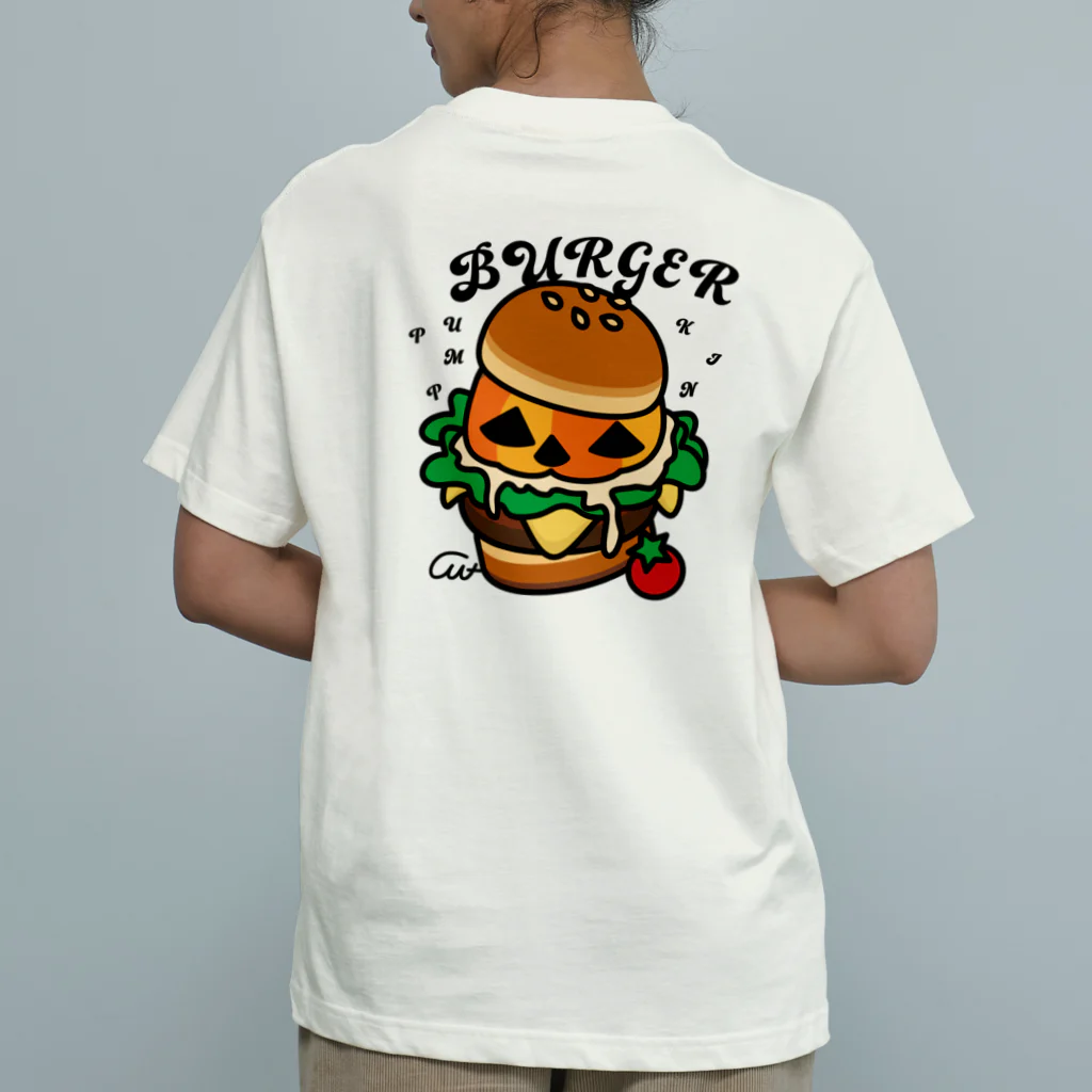 イラスト MONYAAT のバックプリント　バーガー Organic Cotton T-Shirt