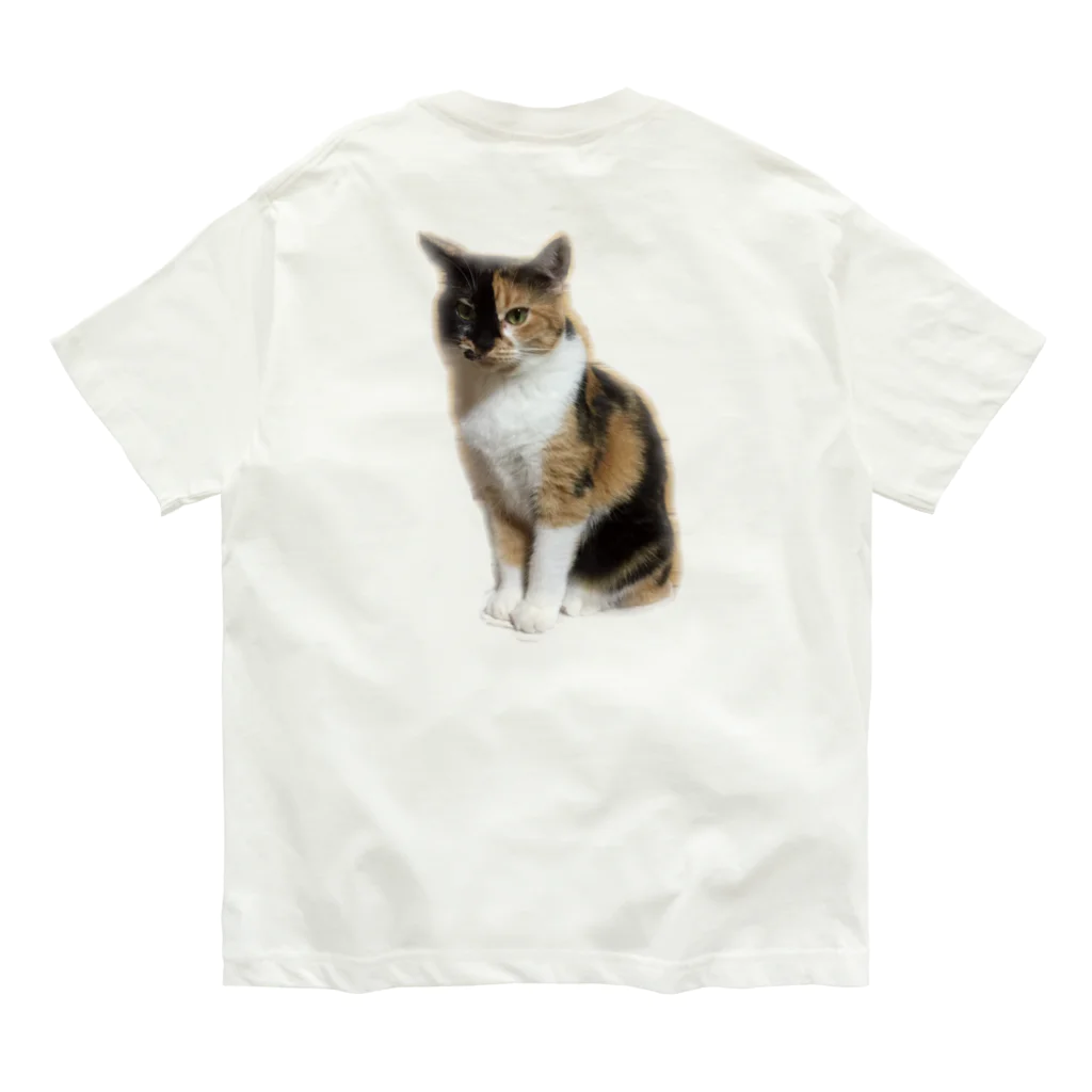 パープルちゃんの孤高のネコ ここちゃん オーガニックコットンTシャツ