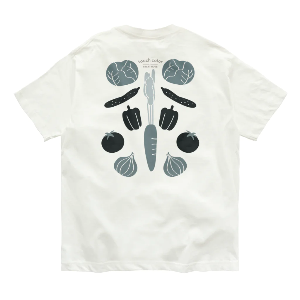 たっちからぁショップのなでなで野菜モノトーン Organic Cotton T-Shirt