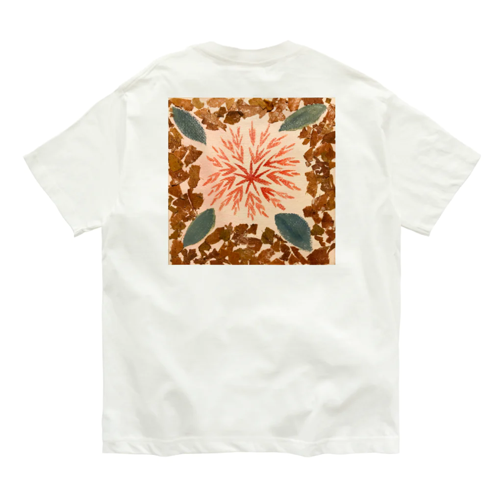 Chiyon 水彩とお花のアートの線香花火 オーガニックコットンTシャツ