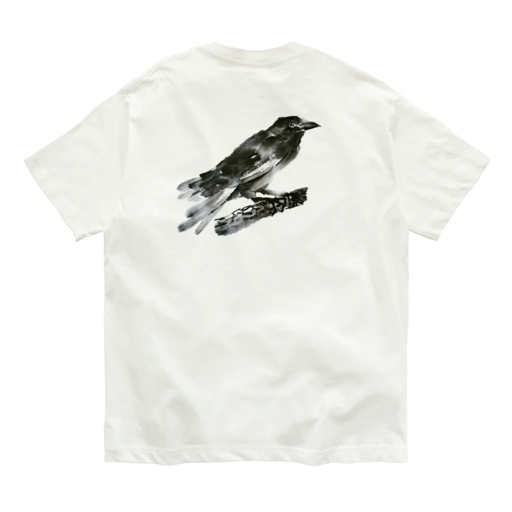 水墨絵師 松木墨善のカラスさん Organic Cotton T-Shirt