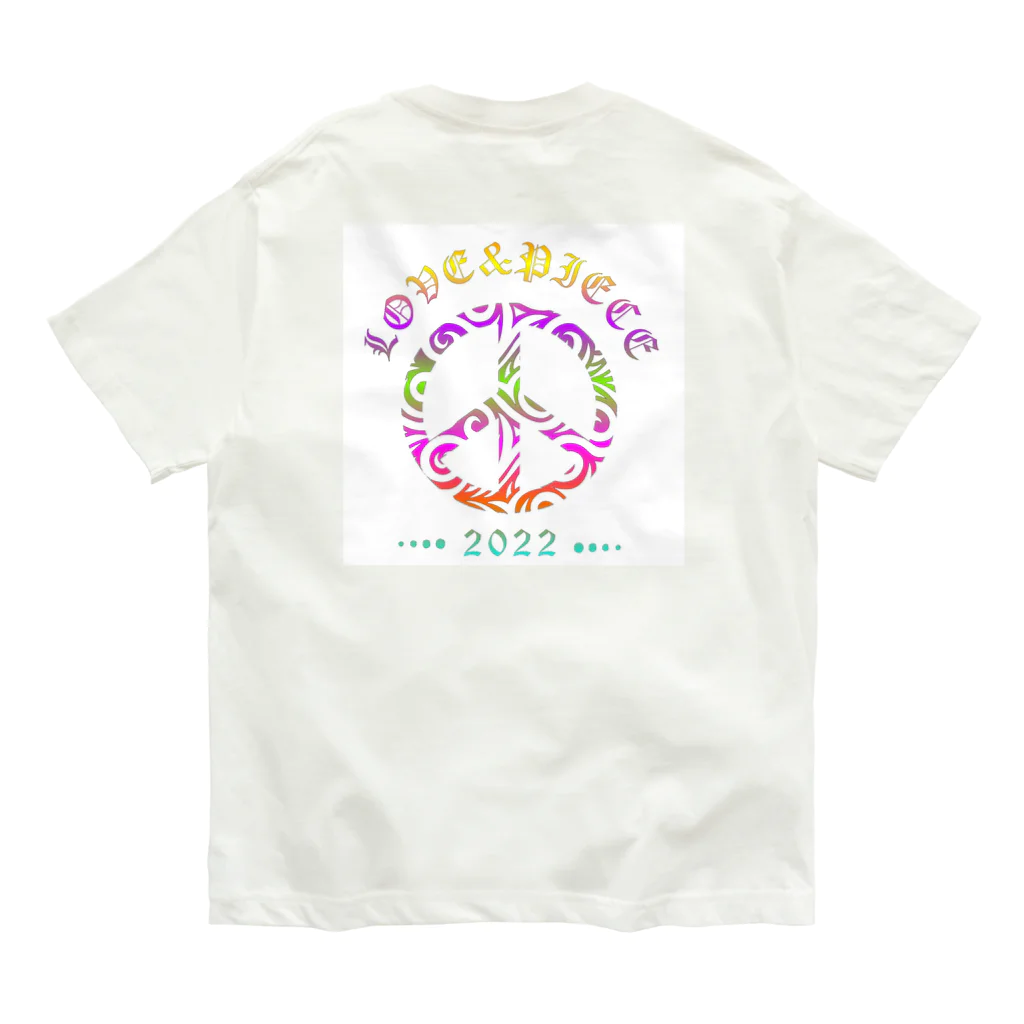 薈.collectionのLove＆peaceシリーズRainbowcolorバージョン Organic Cotton T-Shirt