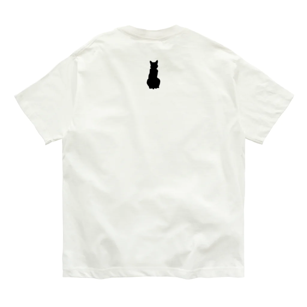 アトリエGINのロシアンブルー銀　猫の100% Tシャツ(オリジナルVer) オーガニックコットンTシャツ