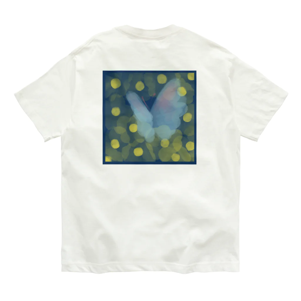 おばけちゃんの花と蝶々 オーガニックコットンTシャツ