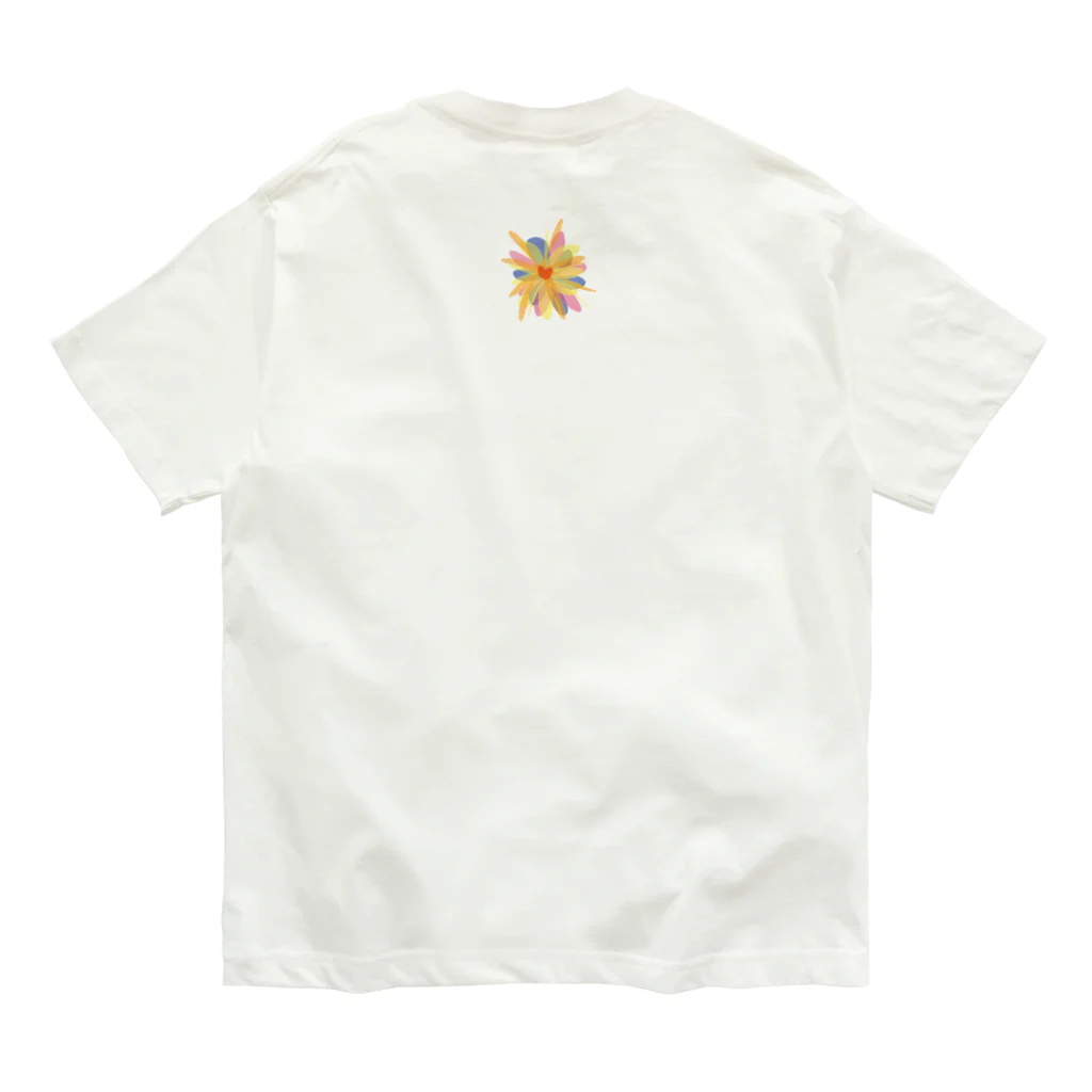 nomumyのカラフルなお花 オーガニックコットンTシャツ