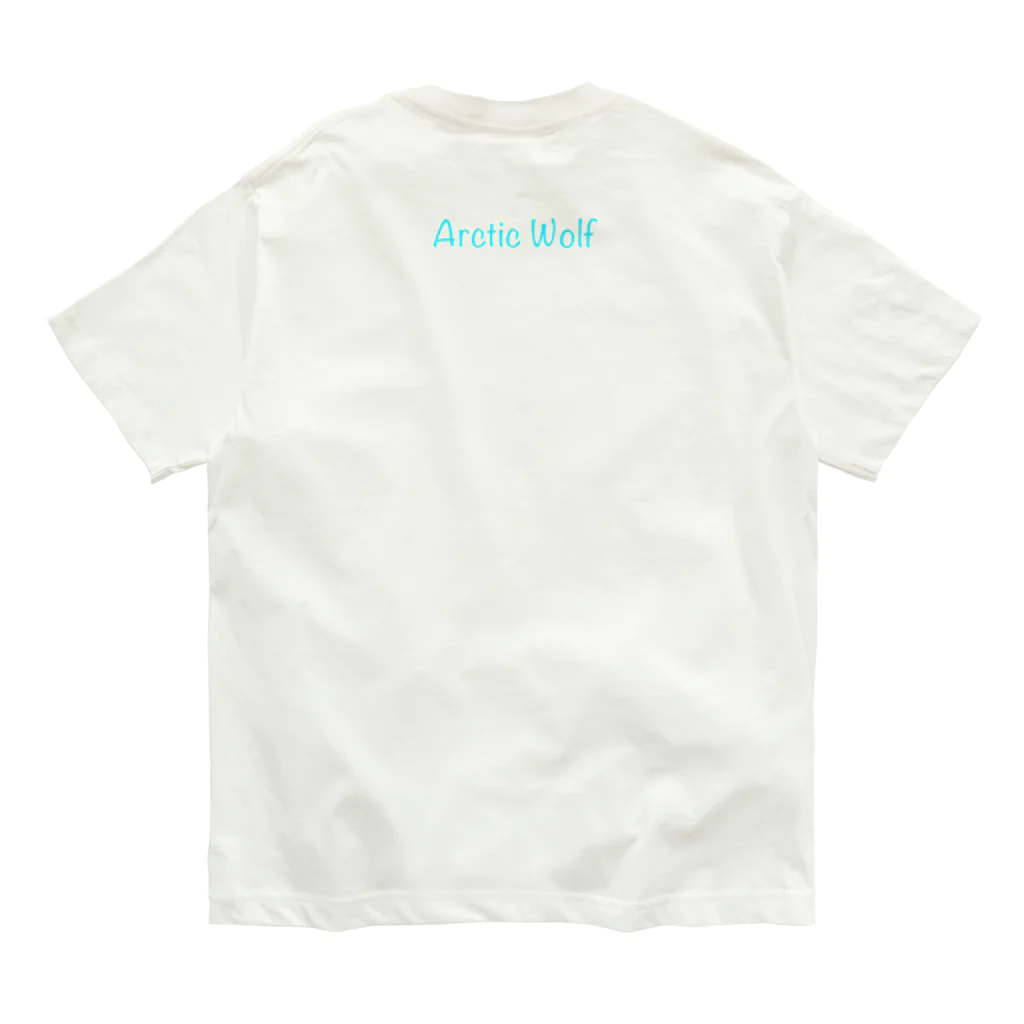 あにまる屋🎨あかパンダ🖌の冬のホワイトアニマル・シリーズ「ホッキョクオオカミ」 Organic Cotton T-Shirt