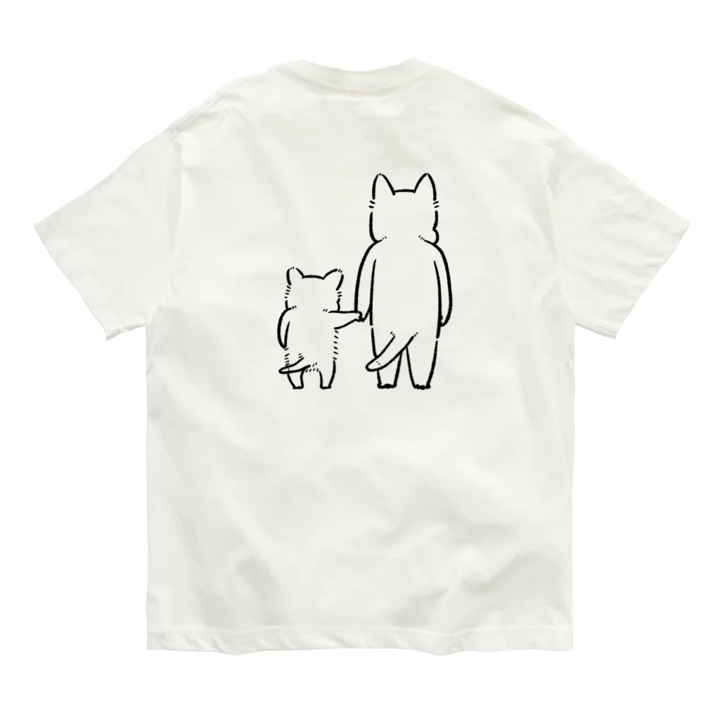 momotoの猫親子柄（単色） Organic Cotton T-Shirt