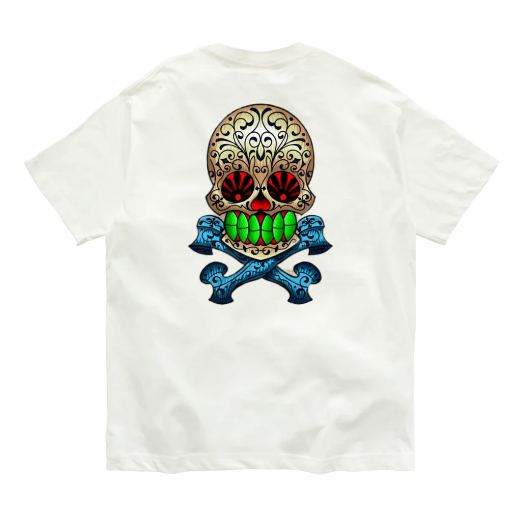 Hinakagoのメキシカンスカル オーガニックコットンTシャツ