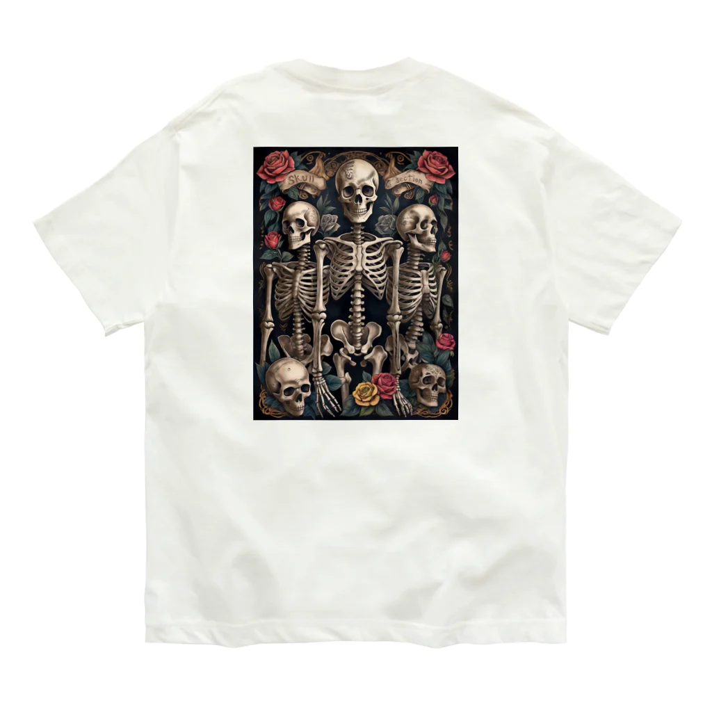 Skull sectionのドクロと薔薇 オーガニックコットンTシャツ