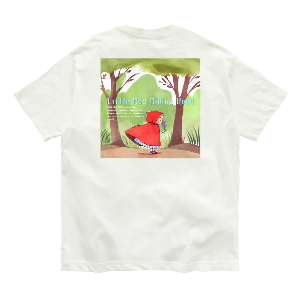 petitringo -プチリンゴ-のおばあさんのお家へ向かう赤ずきんちゃん オーガニックコットンTシャツ