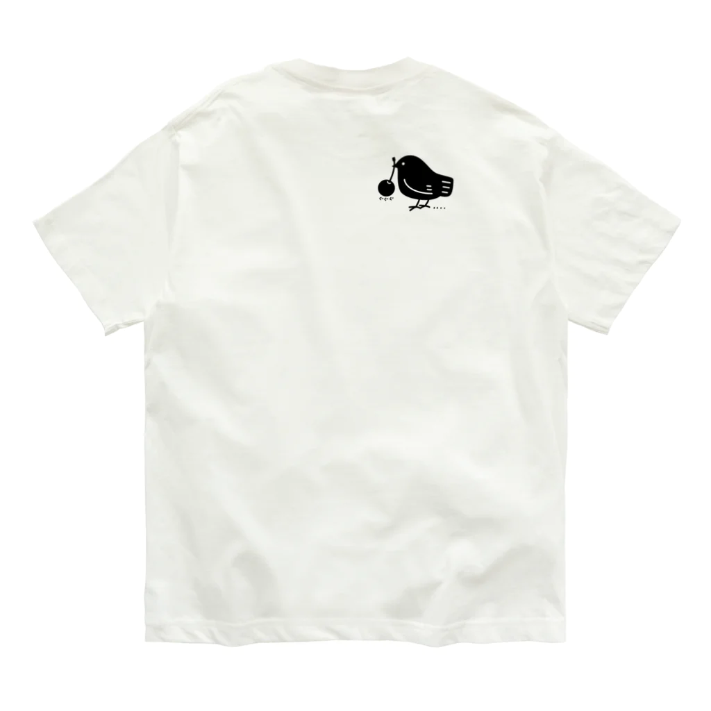 イラスト MONYAAT のワンポイント　みつぐとり Organic Cotton T-Shirt