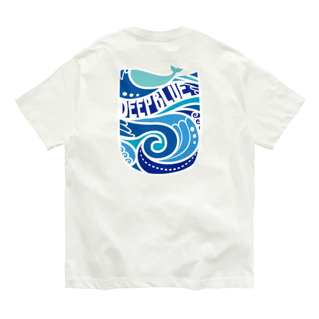 LUCHAの(バックプリント)DEEP BLUE オーガニックコットンTシャツ