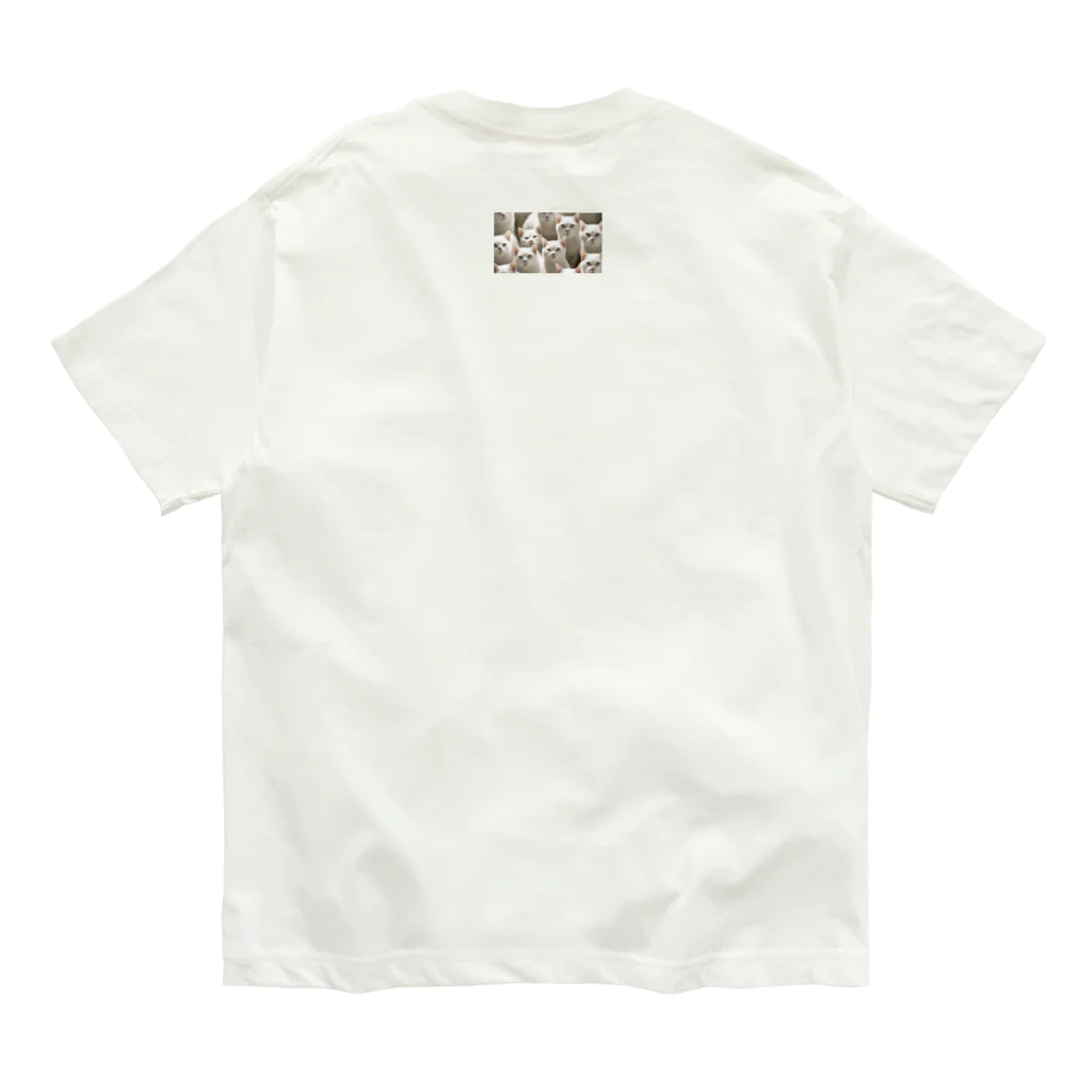 kiryu-mai創造設計の白猫ぎっしり Organic Cotton T-Shirt