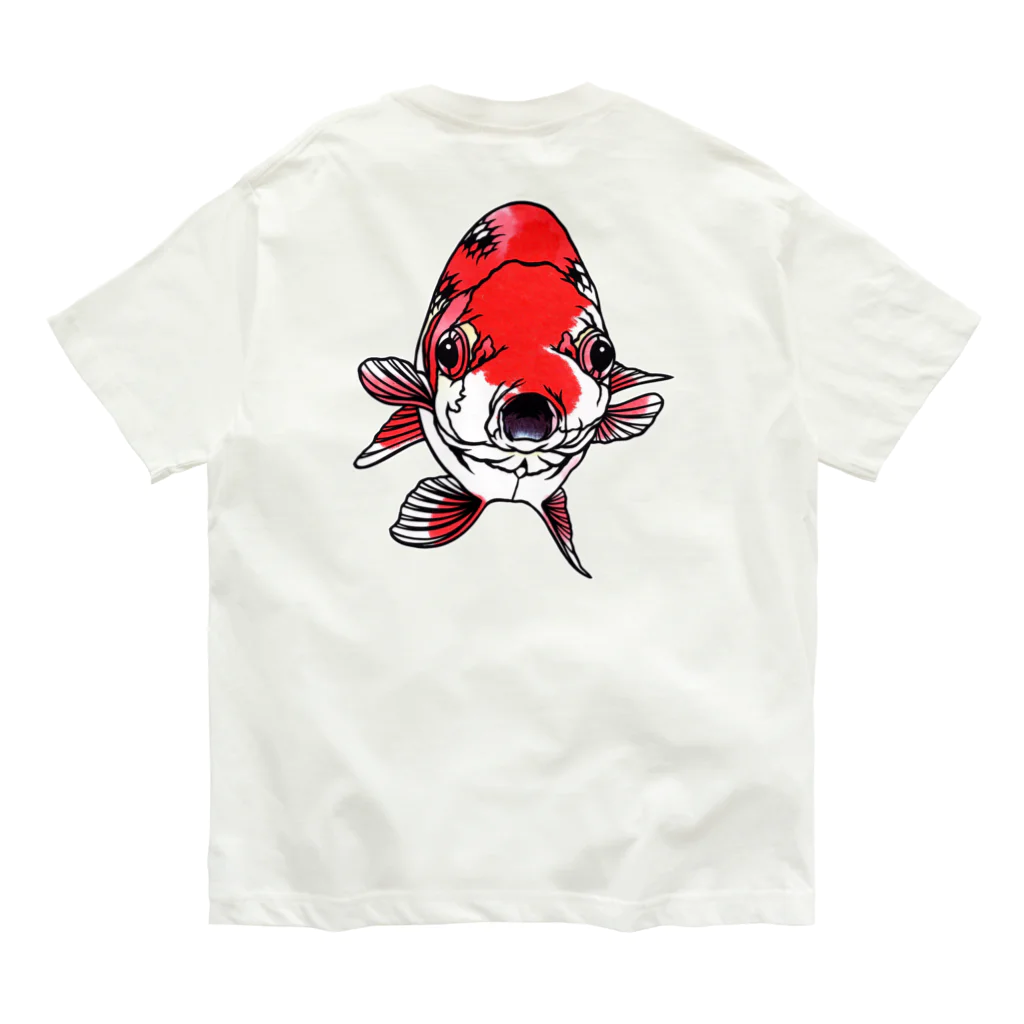 金魚切り絵 雅人-masato-のらんちゅう オーガニックコットンTシャツ