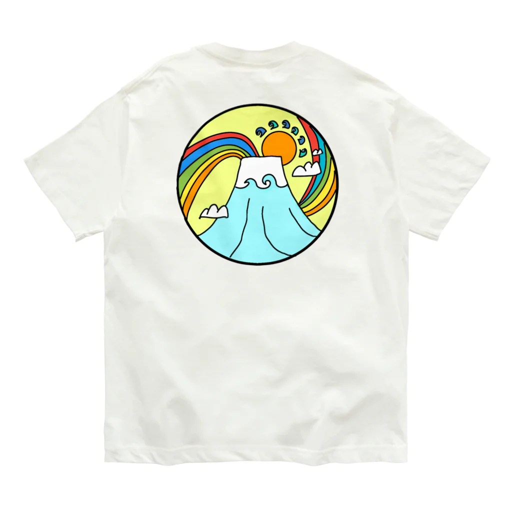 aloha_world_in_circleのjapan mount Fuji rainbow オーガニックコットンTシャツ