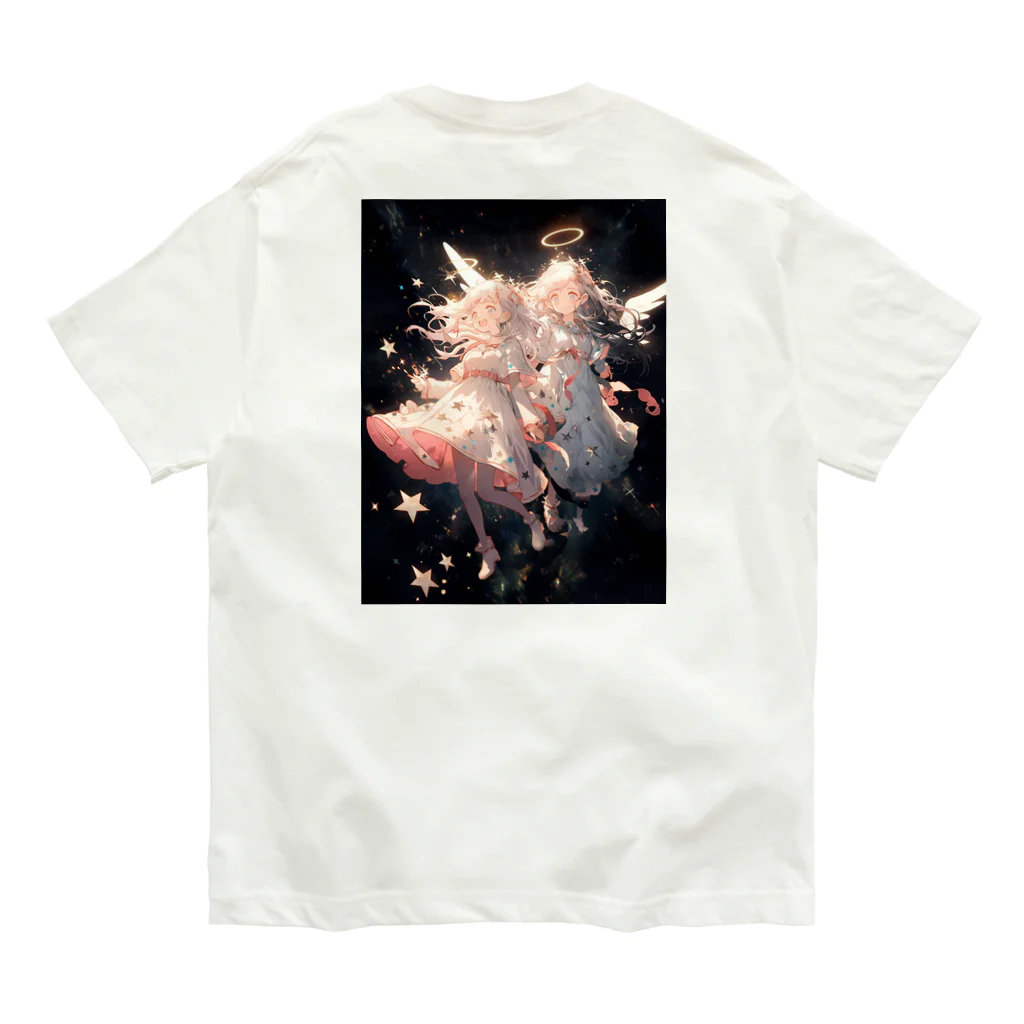 AQUAMETAVERSEのワクワクしながら宇宙の外に旅立つ天使たち アメジスト 2846 Organic Cotton T-Shirt