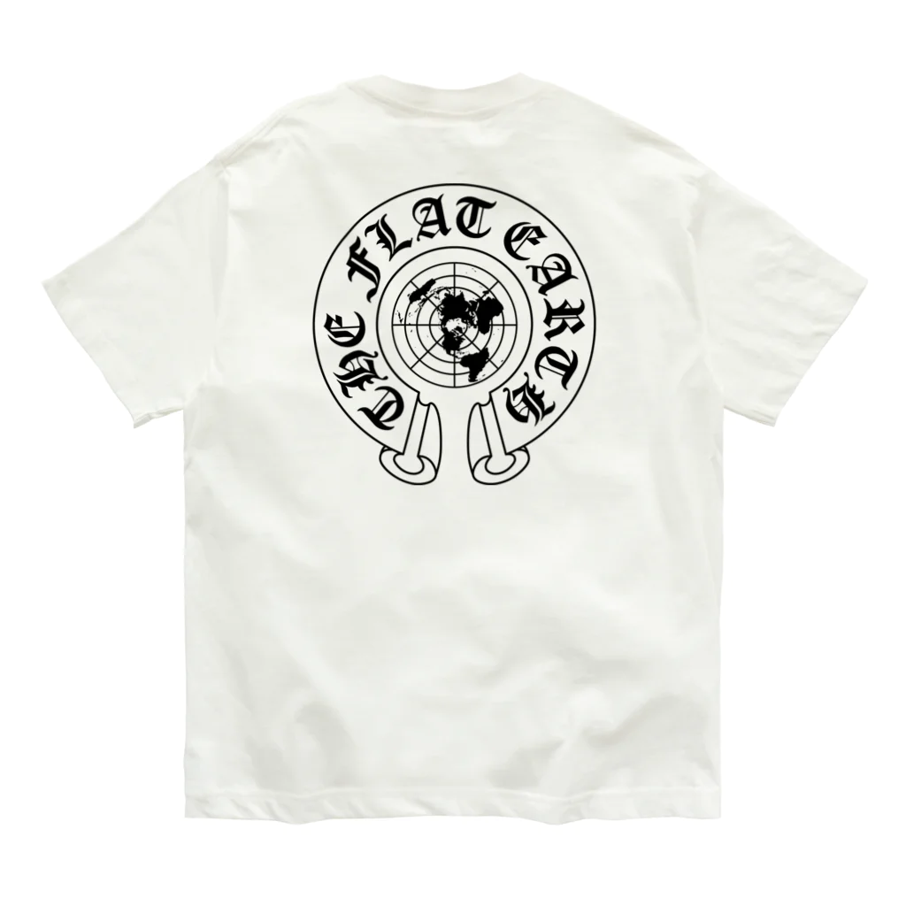 Mappila SHOPのフラットアースMAP04 ch-BLACK Organic Cotton T-Shirt