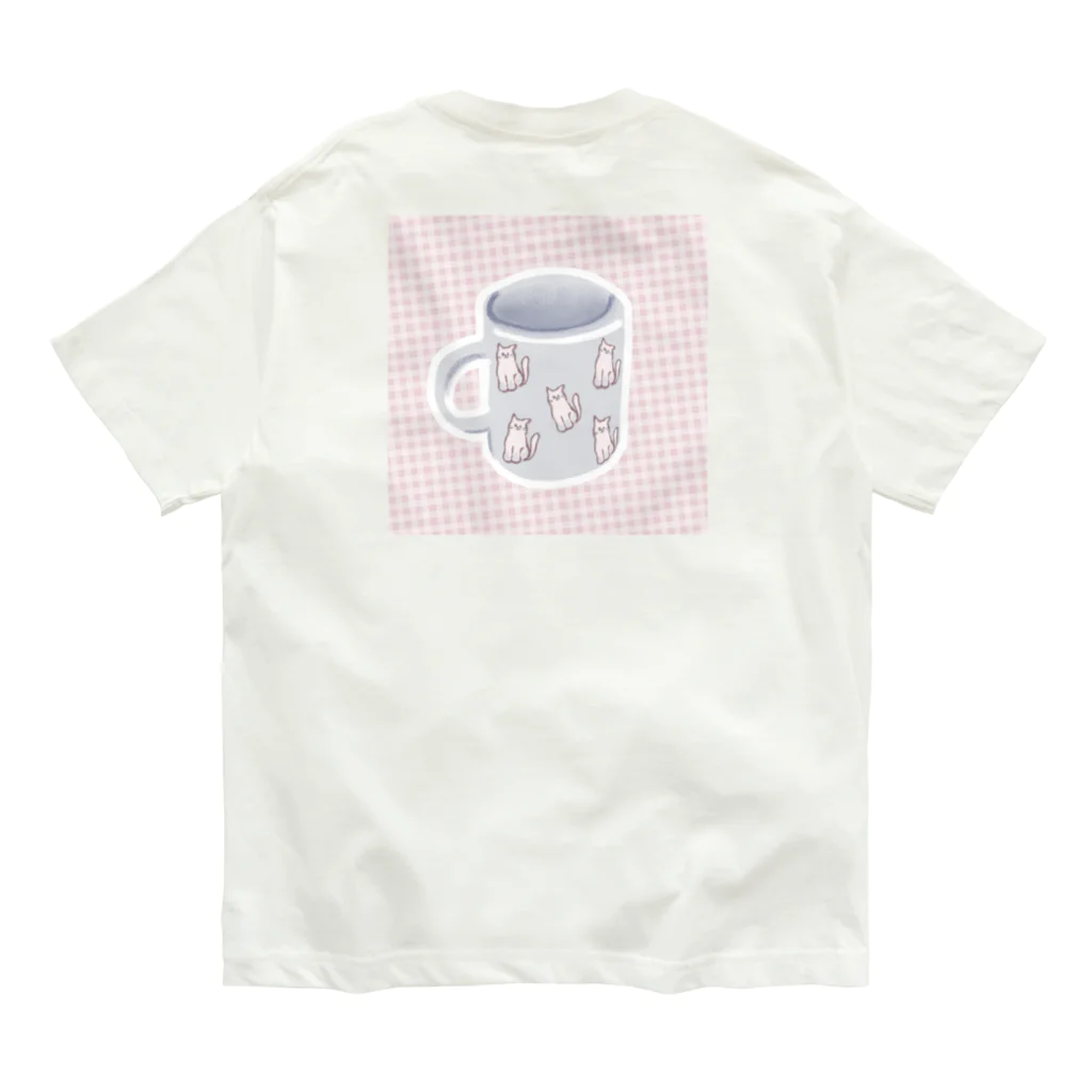 ふわぽこにゃんにゃんSHOP☁️🫧SUZURI支店のねこねこねこねこピンクシャム猫柄♪おきにいりのマグカップ オーガニックコットンTシャツ