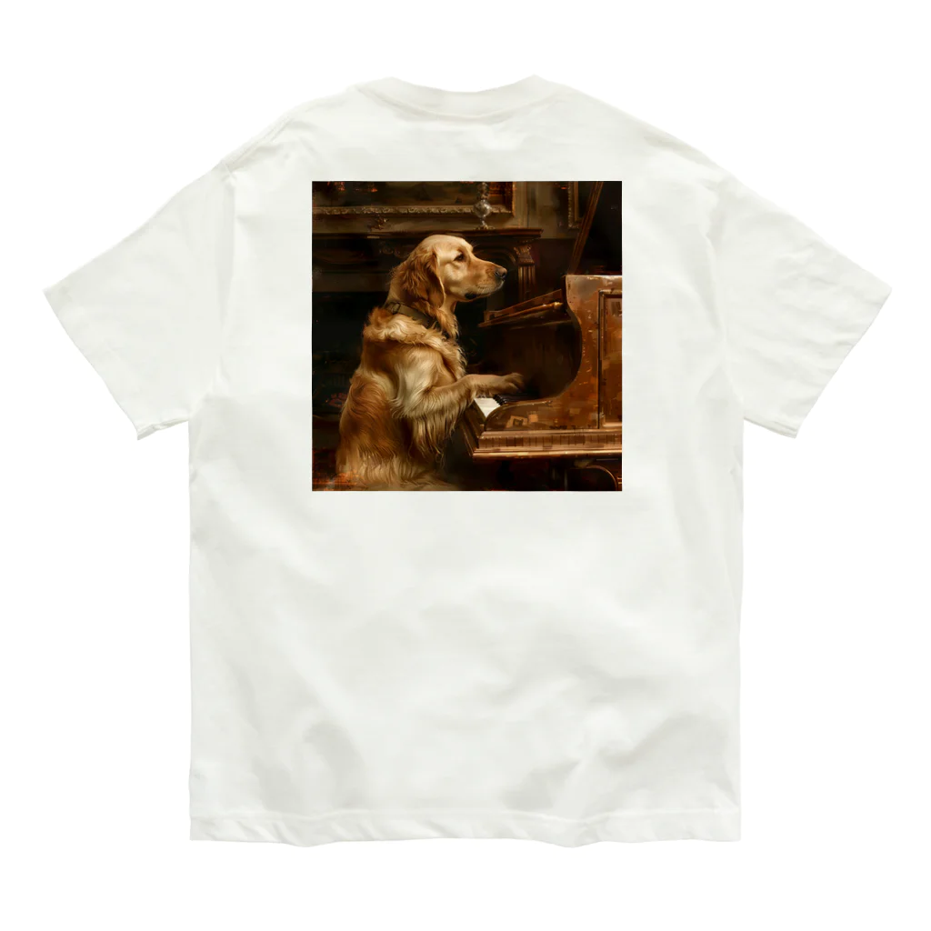 SSparrowのピアノを弾く犬 Organic Cotton T-Shirt