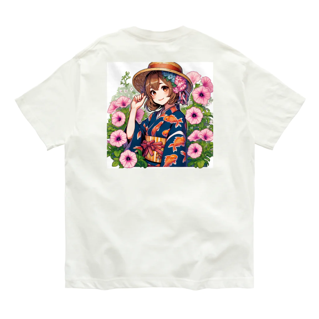 かるるんショップの夏と浴衣と麦わらと オーガニックコットンTシャツ