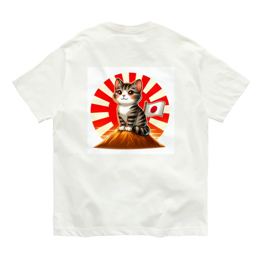 hikotakuの日本が大好きな猫 オーガニックコットンTシャツ