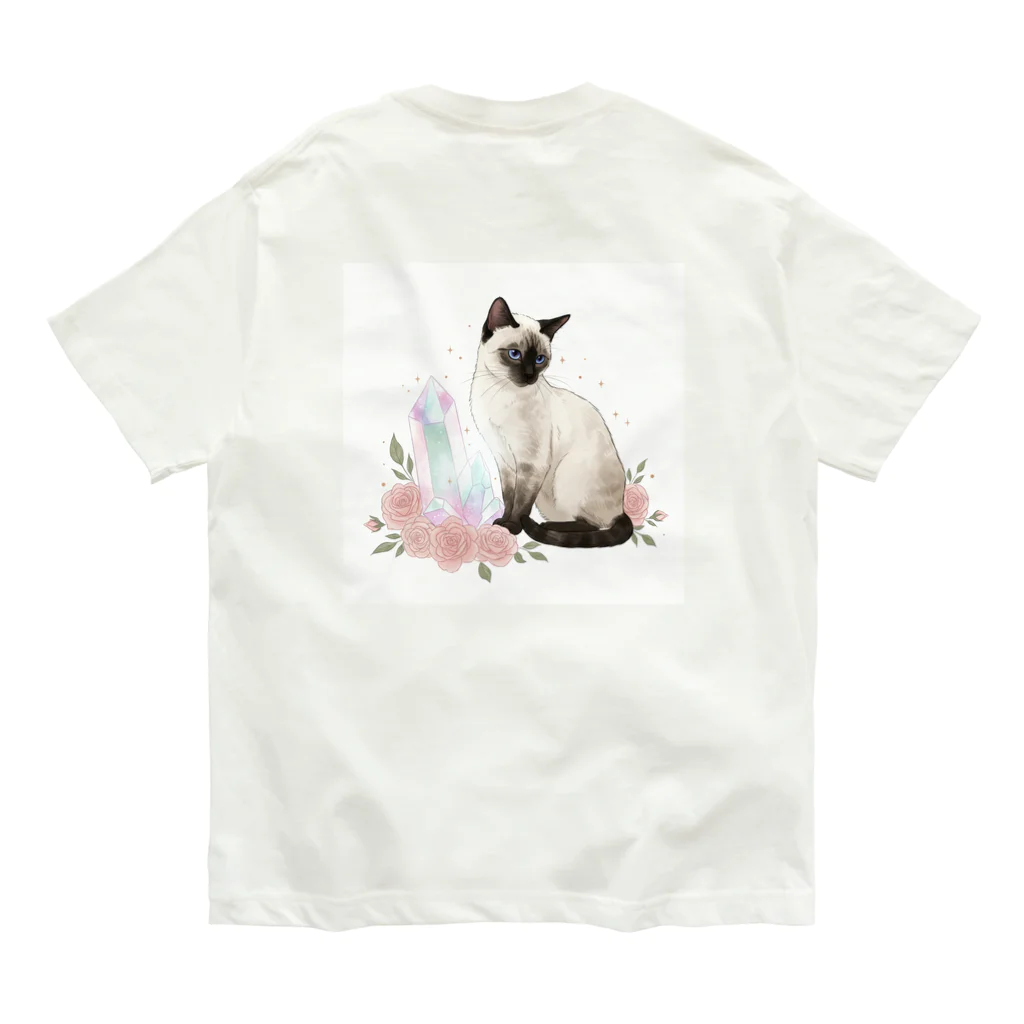 オレはニャン蔵の猫と石。ときどき薔薇。② Organic Cotton T-Shirt