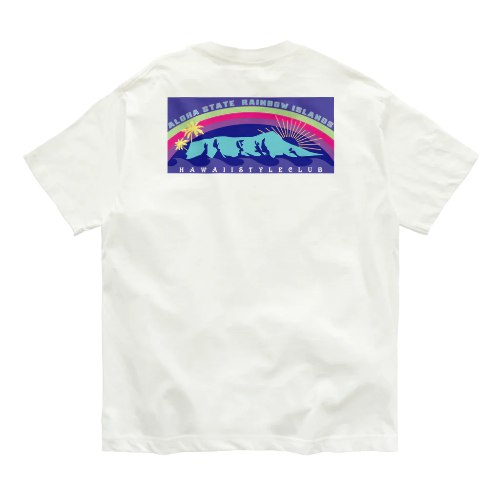 ハワイスタイルクラブの〔Back Print〕 Hawaiian monument Organic Cotton T-Shirt