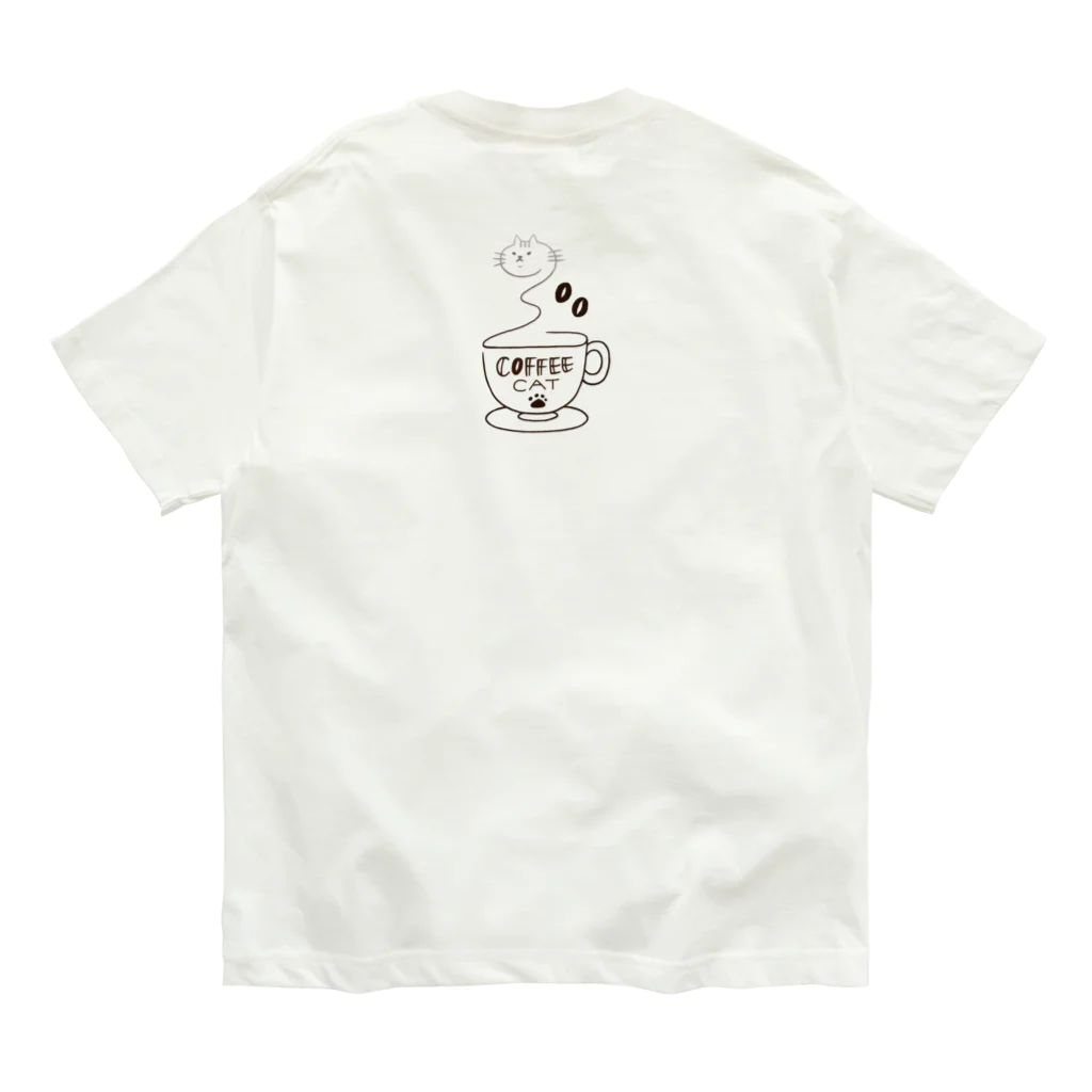 smilemiのCOFFEE CAT 2 湯気猫 オーガニックコットンTシャツ