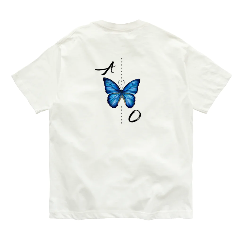 idumi-artの青い蝶　BUTTERFLY  EFFECT オーガニックコットンTシャツ