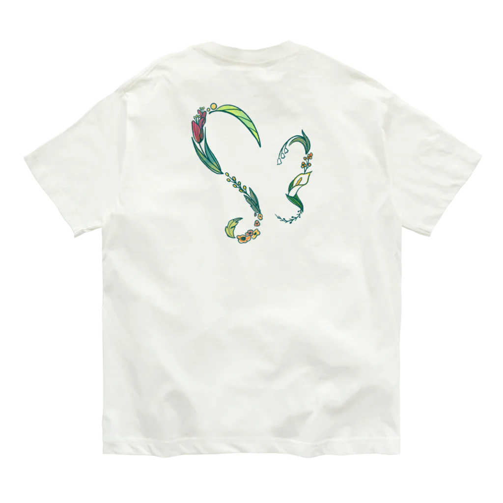 samanaboeのsamanaboe flower ver. オーガニックコットンTシャツ